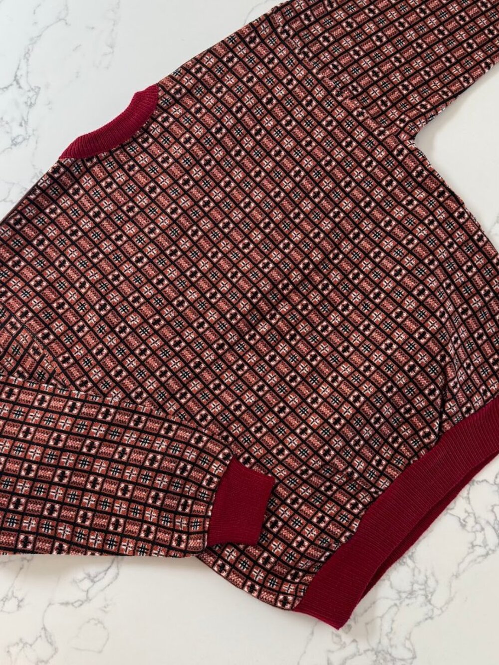 Vintage 80s Rip Curl Leather Patchwork Crewneck Sweater - Size Large - Picture 3 of 5